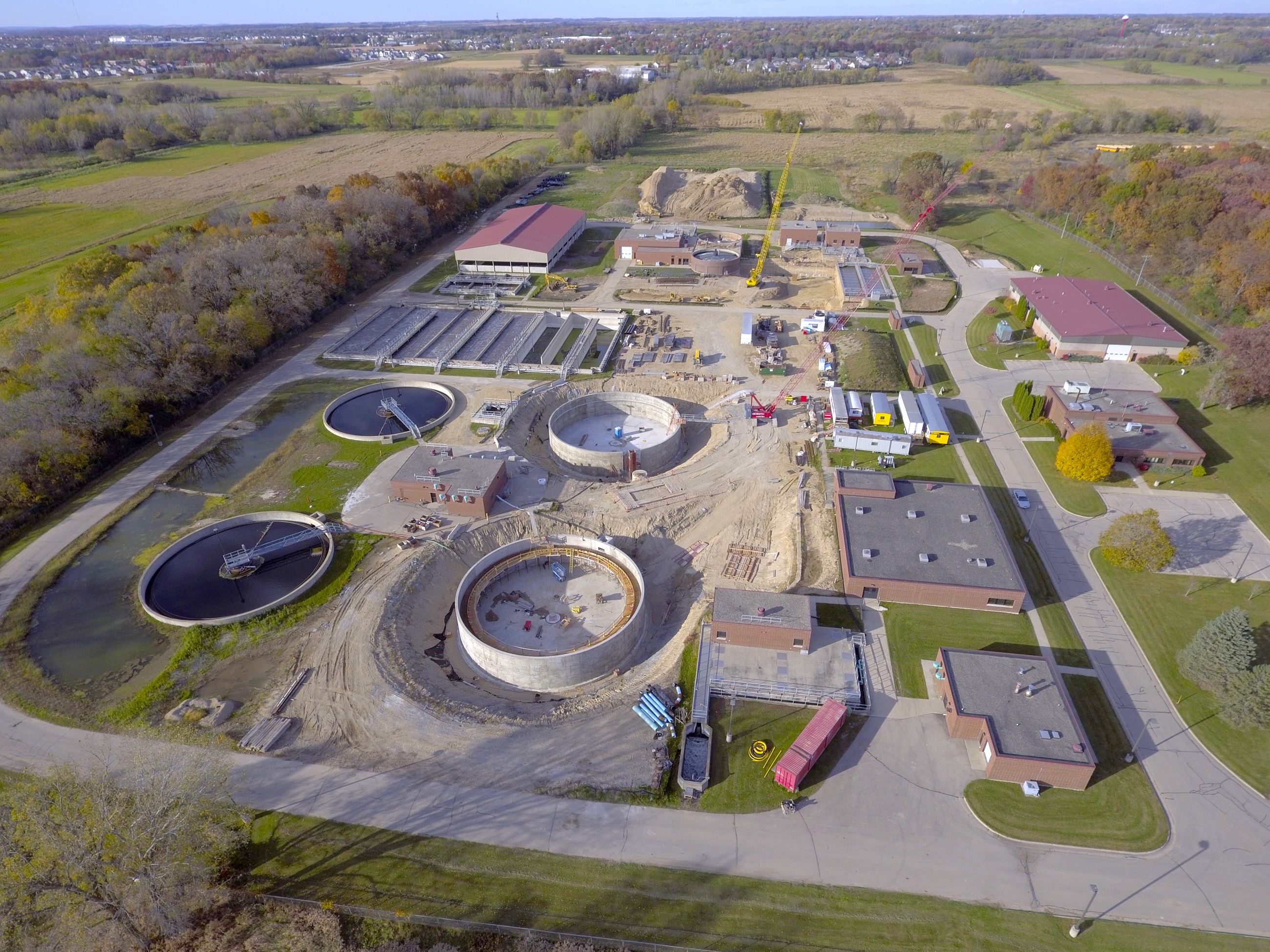 Photo of construction at the Wastewater Treatment Plant