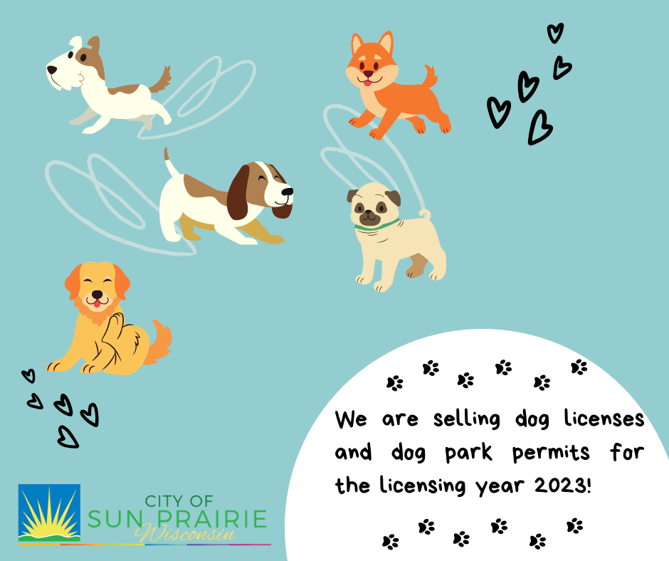 We are selling dog licenses and dog park permits for the licensing year 2023.