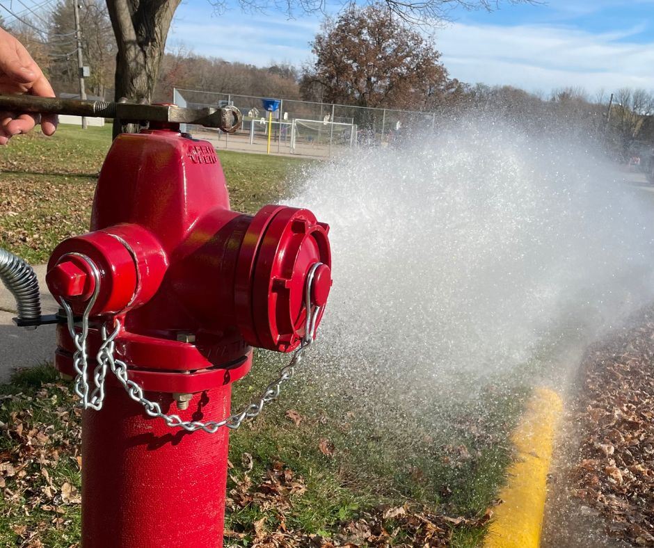 Hydrant being flushed
